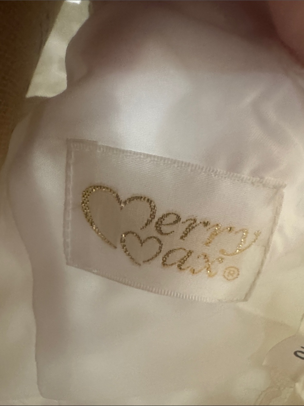 Merry Max Vintage Wedding Gown Size 10 White Pearl Beaded Lace Cathedral Train - Picture 12 of 13